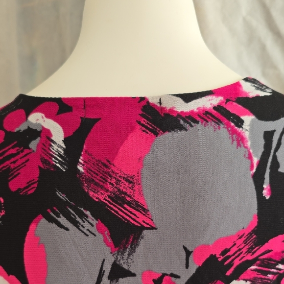 Style & Co. Floral Twist Blouse - Pink, Black, and Gray - Picture 6 of 7